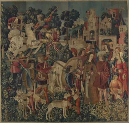 Das Einhorn wird getötet und zur Burg gebracht, ca. 1500